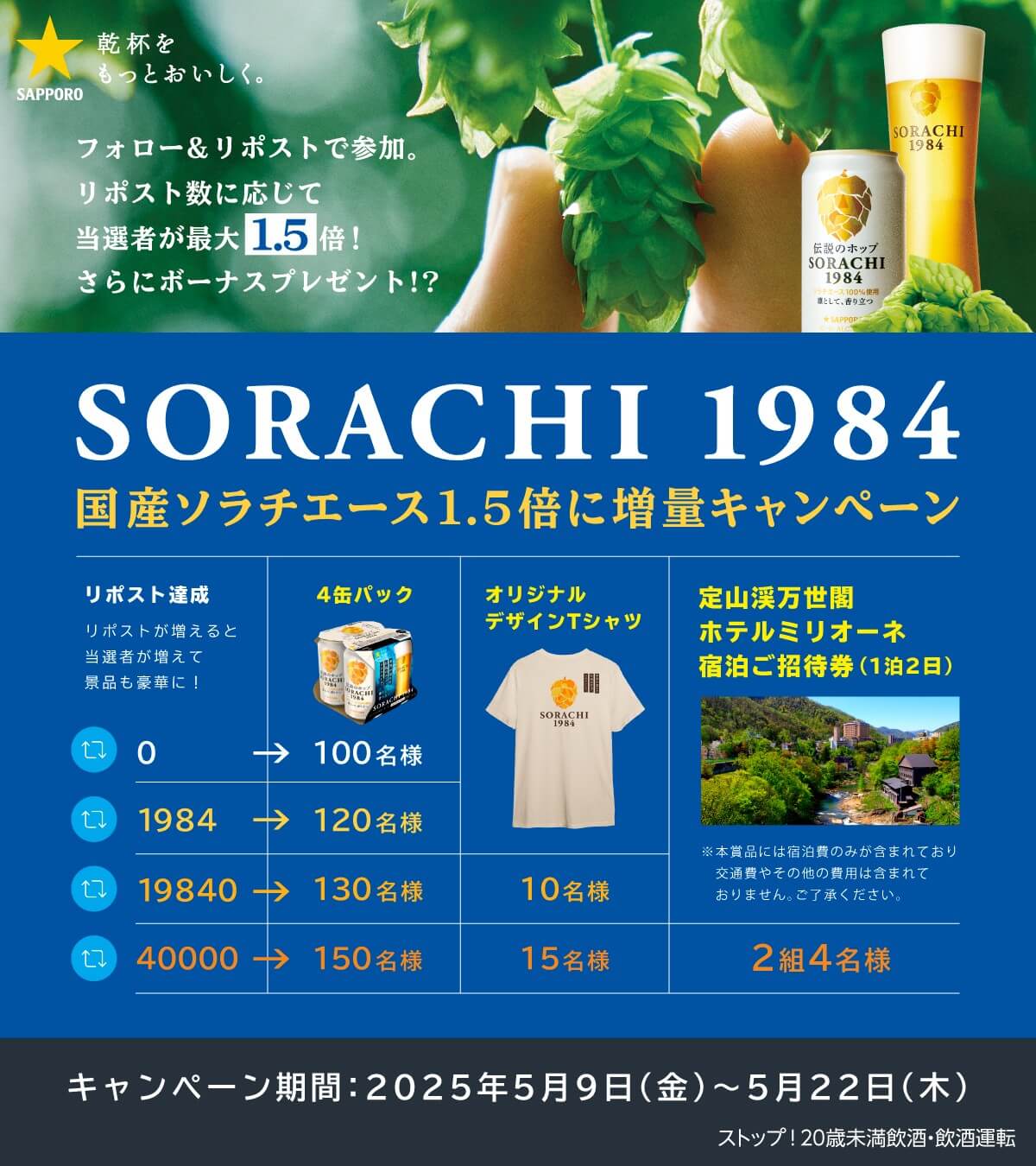 SORACH1984 国産ソラチエース1.5倍に増量キャンペーン