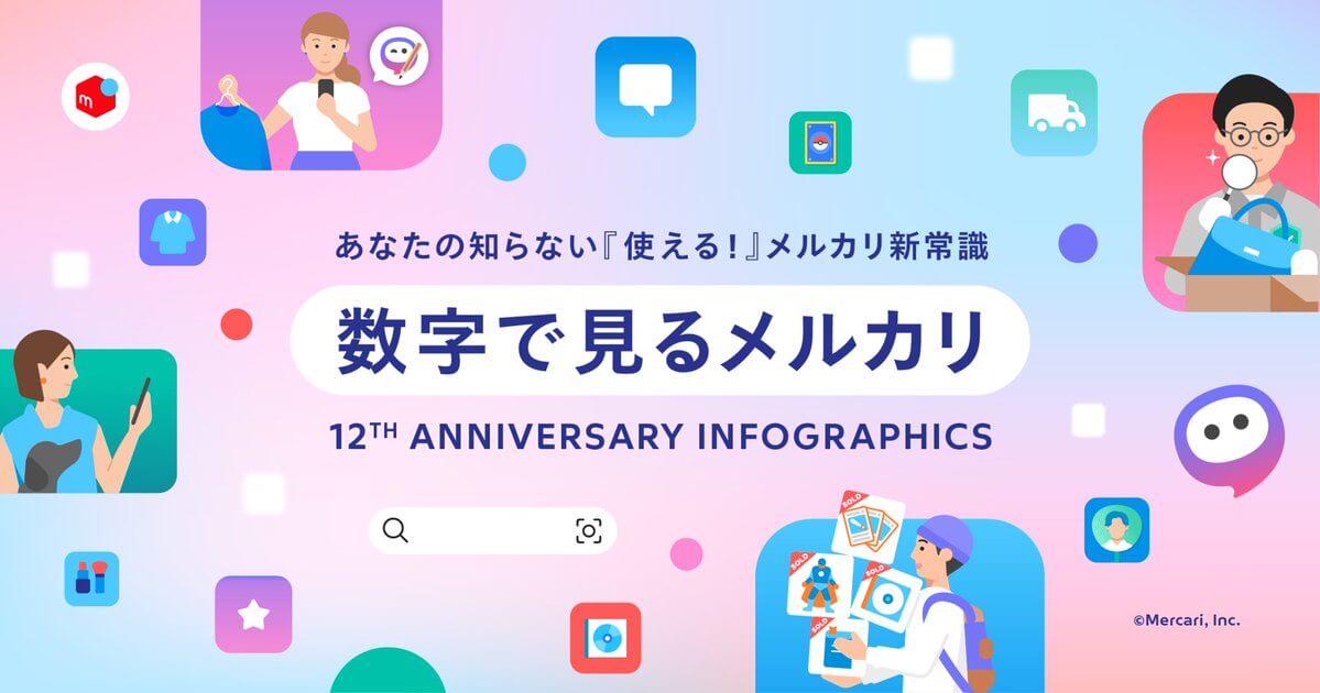 株式会社メルカリは、2025年7月2日に「メルカリ」がサービス開始から12周年を迎えます。